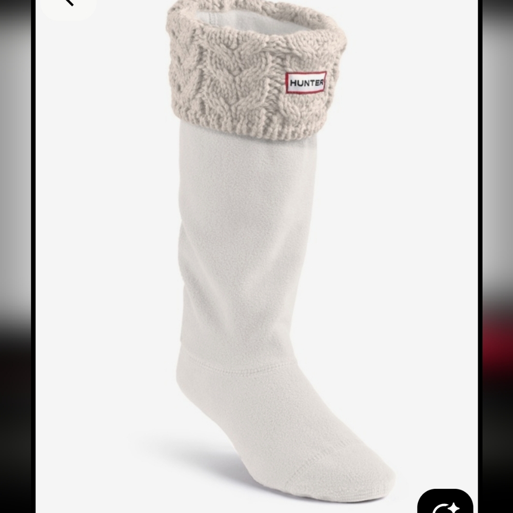 HUNTER Grey Classic Knit and Fleece Boot Socks/Liner Sz 8-10 US Unworn